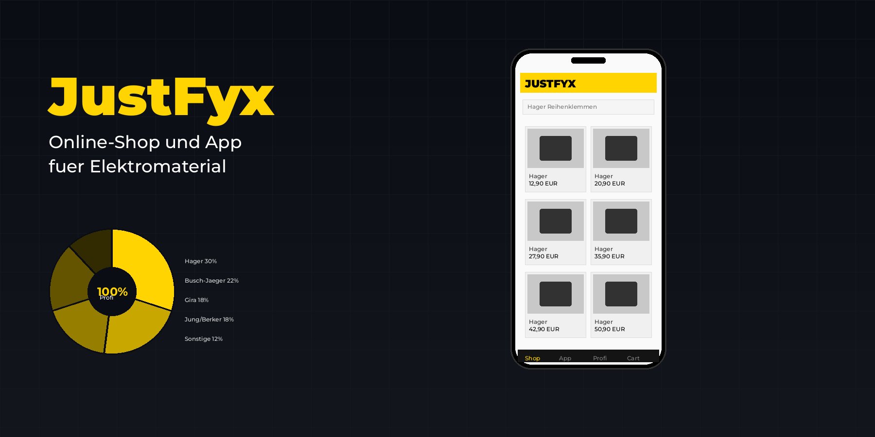 JustFyx App und Shop fuer Profi-Elektromaterial